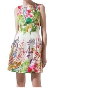 Zara White Sleeveless Floral Mini Dress
